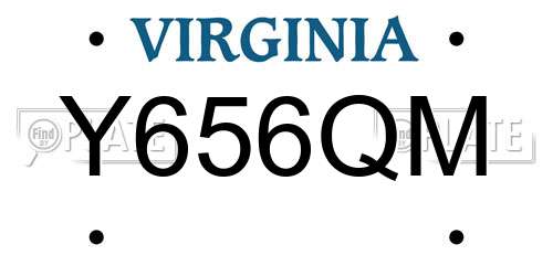 Y656QM Virginia License Plate