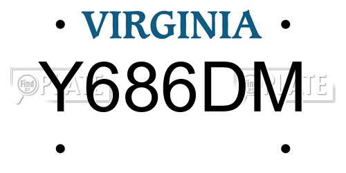 Y686DM Virginia License Plate