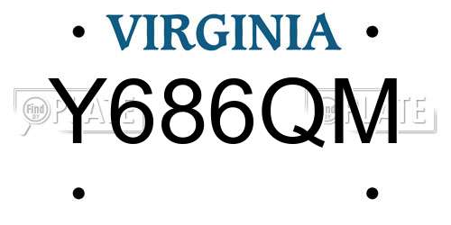 Y686QM Virginia License Plate