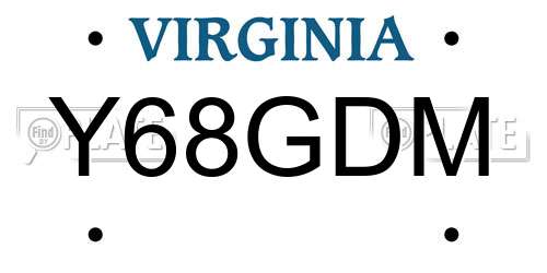 Y68GDM Virginia License Plate