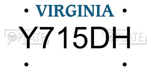 Y715DH Virginia License Plate