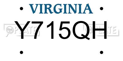 Y715QH Virginia License Plate