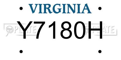 Y7180H Virginia License Plate