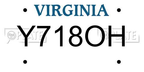 Y718OH Virginia License Plate