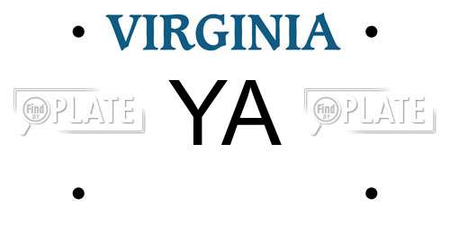 YA Virginia License Plate