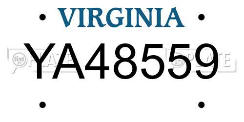 YA48559 Virginia License Plate