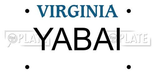 YABAI Virginia License Plate