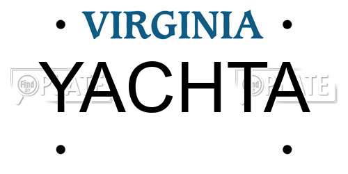 YACHTA Virginia License Plate