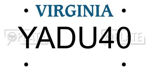 YADU40 Virginia License Plate
