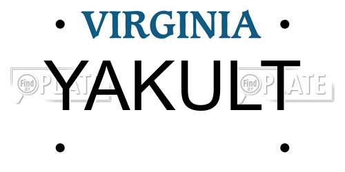YAKULT Virginia License Plate