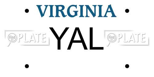 YAL Virginia License Plate