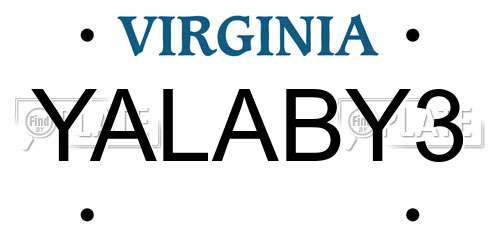 YALABY3 Virginia License Plate
