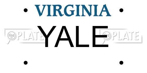 YALE Virginia License Plate