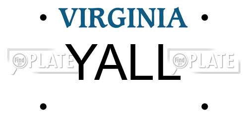 YALL Virginia License Plate