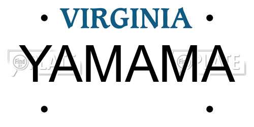 YAMAMA Virginia License Plate