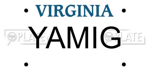 YAMIG Virginia License Plate
