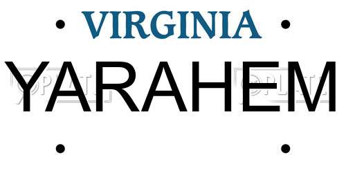 YARAHEM Virginia License Plate