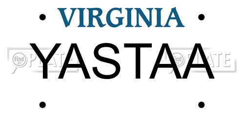 YASTAA Virginia License Plate