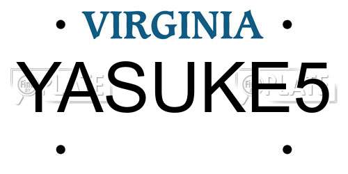 YASUKE5 Virginia License Plate