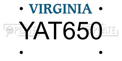 YAT650 Virginia License Plate