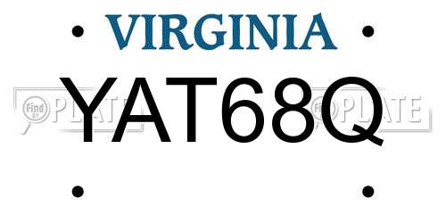 YAT68Q Virginia License Plate