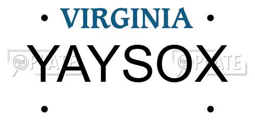 YAYSOX Virginia License Plate