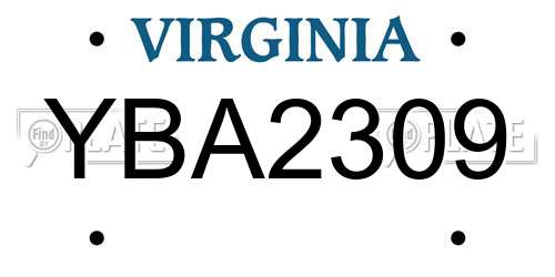YBA2309 Virginia License Plate