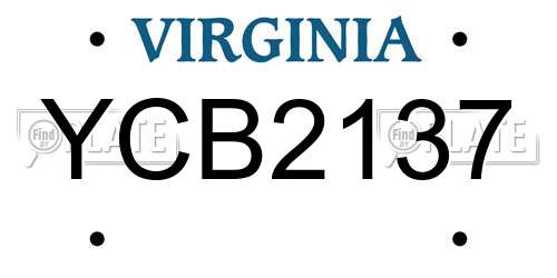 YCB2137 Virginia License Plate