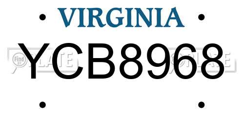 YCB8968 Virginia License Plate
