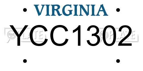 YCC1302 Virginia License Plate