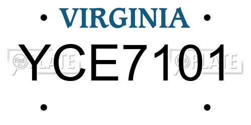 YCE7101 Virginia License Plate