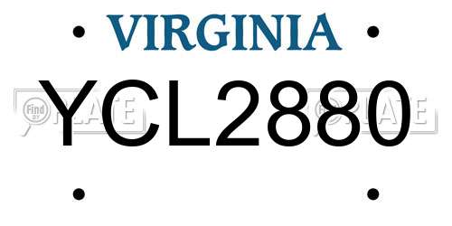 YCL2880 Virginia License Plate