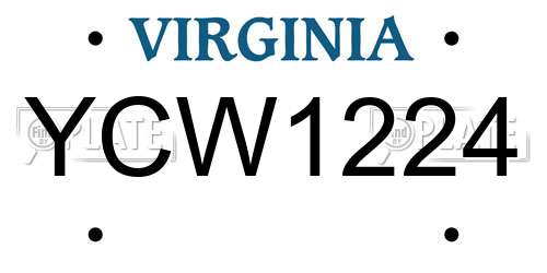 YCW1224 Virginia License Plate