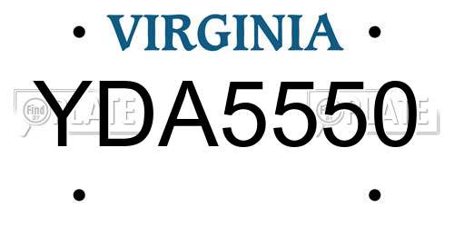 YDA5550 Virginia License Plate