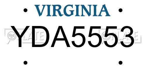 YDA5553 Virginia License Plate