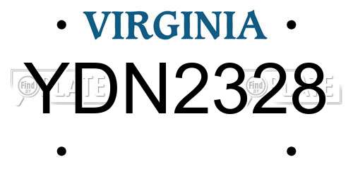 YDN2328 Virginia License Plate
