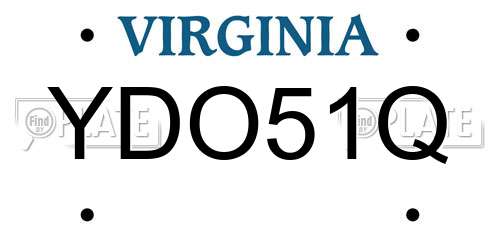 YDO51Q Virginia License Plate