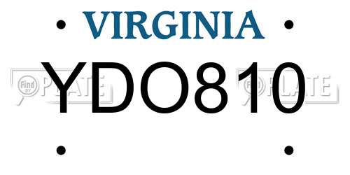 YDO810 Virginia License Plate