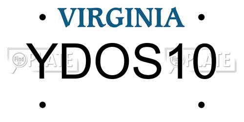 YDOS10 Virginia License Plate