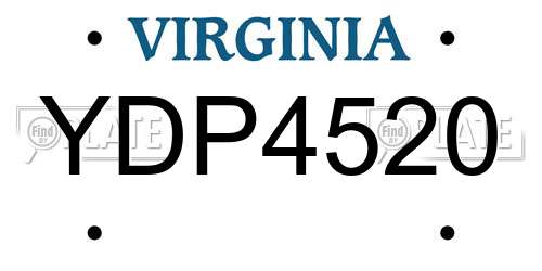 YDP4520 Virginia License Plate
