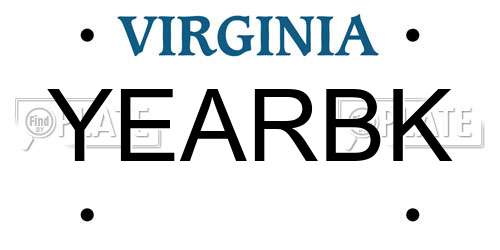 YEARBK Virginia License Plate