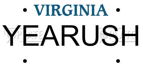 YEARUSH Virginia License Plate