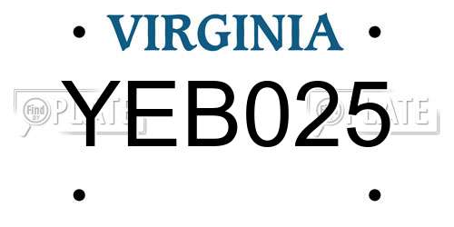YEB025 Virginia License Plate