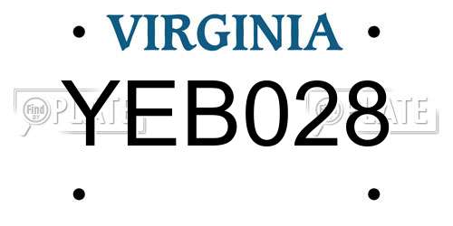 YEB028 Virginia License Plate