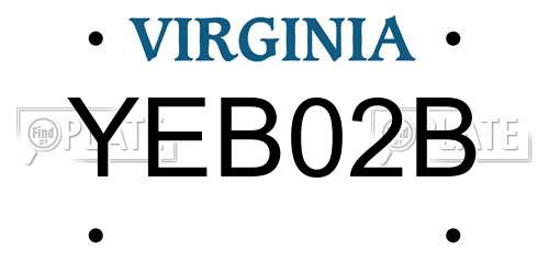 YEB02B Virginia License Plate