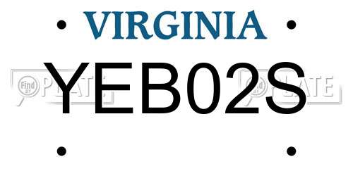 YEB02S Virginia License Plate