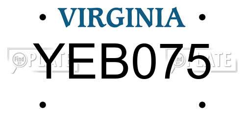 YEB075 Virginia License Plate