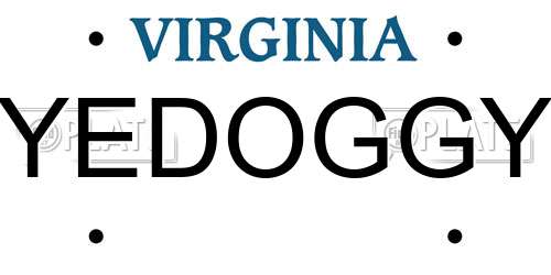 YEDOGGY Virginia License Plate