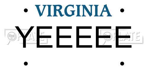 YEEEEE Virginia License Plate
