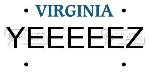 YEEEEEZ Virginia License Plate